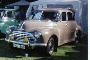 This is a Morris Oxford Mo 1950.Itīs unrestored and has run about 80000 km since new. The first owner kept the car in his livingroom(!) when it was new.The MO is a rather nice car and is worth saving.