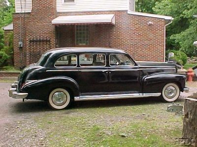 this is a 1947 Cadillac Imperial Business Sedan. There were only 80 of these cars made in that year. They were 9 Passanger sedans and were part of the series 75