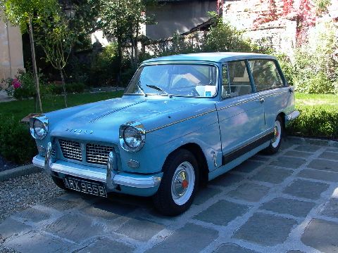 Shows my Herald 1964 in light blue, still original color. This car has never been restored and is still in it's like new condition. It has done just 28'000 miles from new. I bought this car from an ol